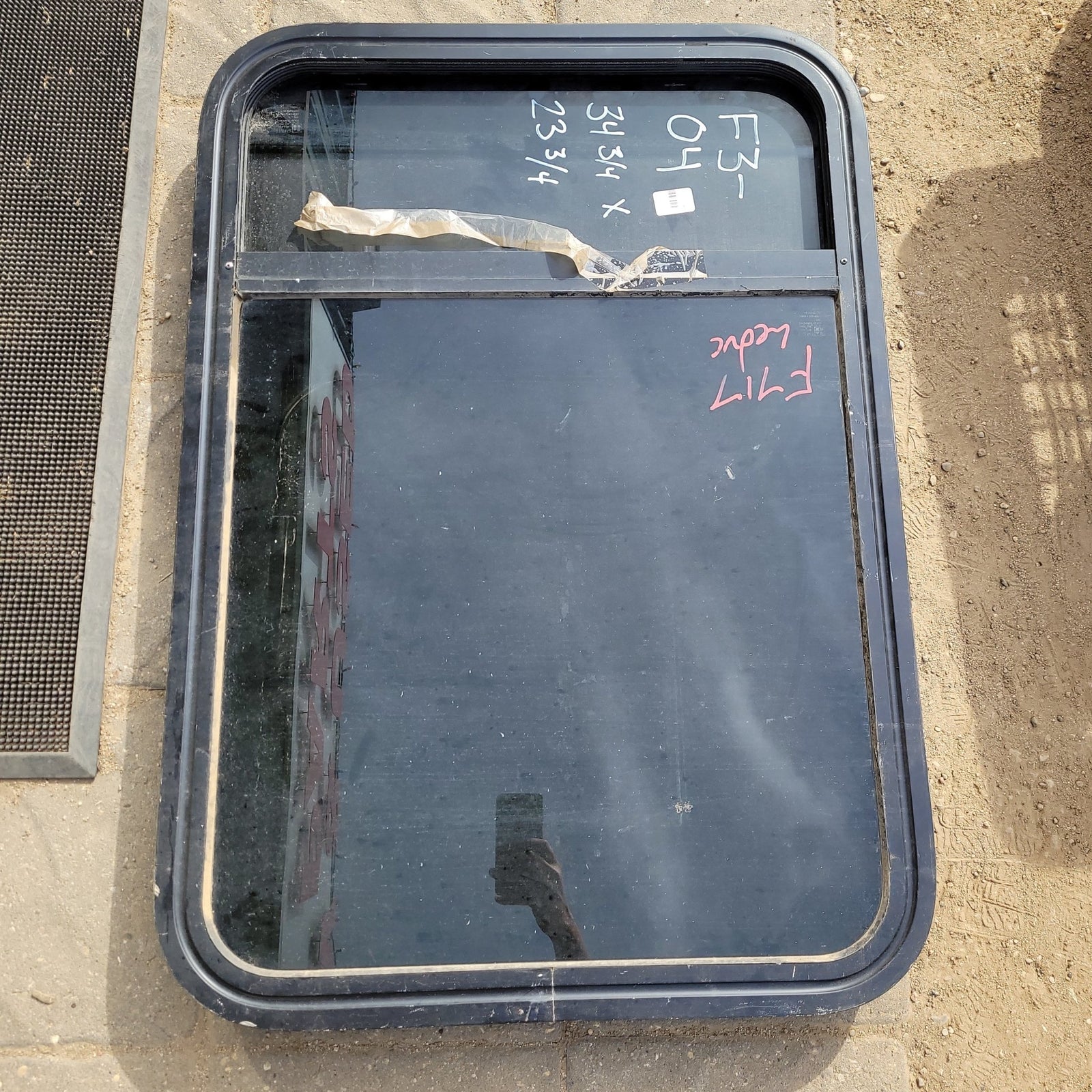 Used Black Radius Opening Window : 34 3/4 X 23 3/4 X 2