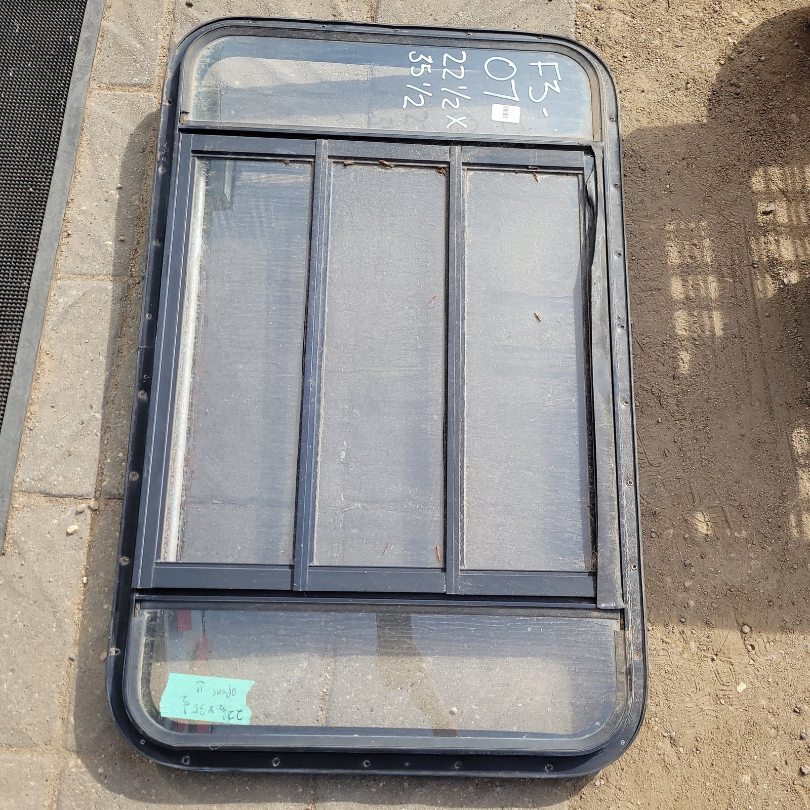 Used Black Radius Opening Window : 35 1/2 X 22 1/2 X 2