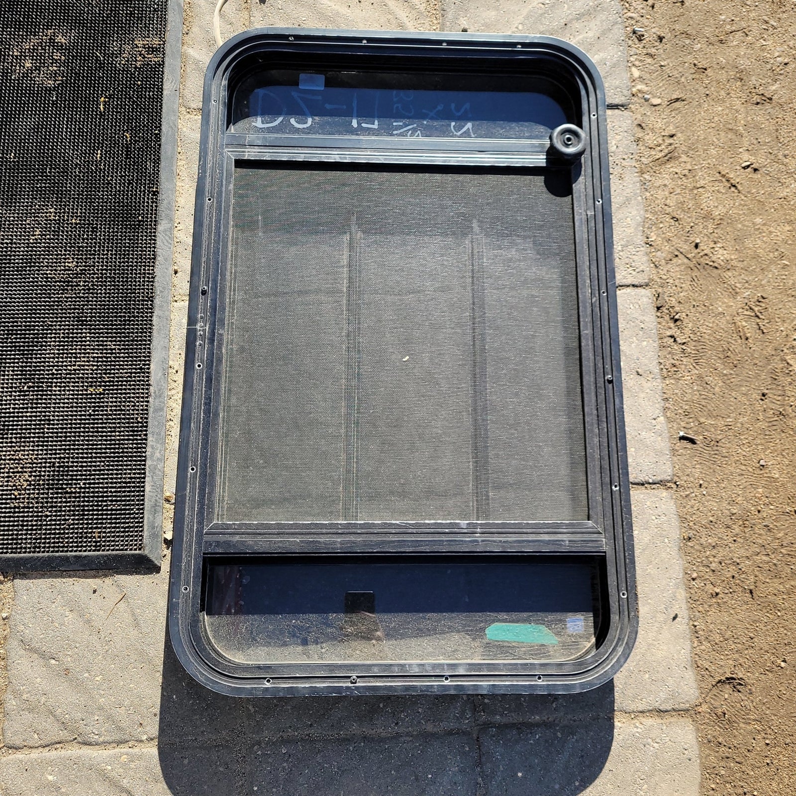 Used Black Radius Opening Window : 35 1/2 X 22 X 2