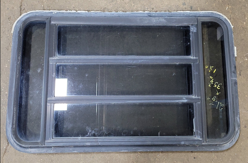 Used Black Radius Opening Window : 35 1/4" X 21 1/4" X 1 7/8" D - Young Farts RV Parts