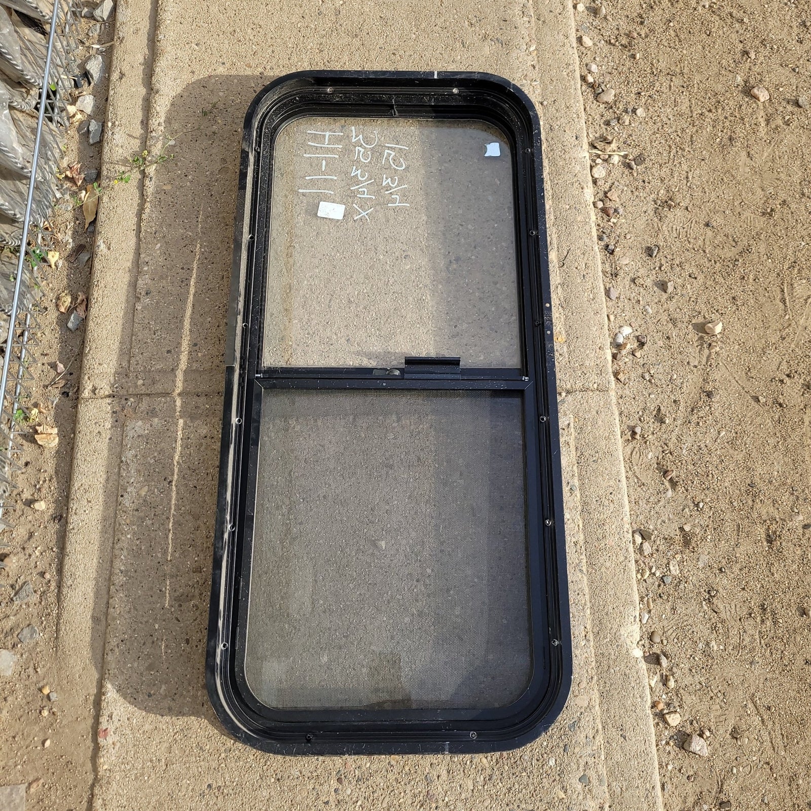 Used Black Radius Opening Window : 35 3/4 X 15 3/4 X 2