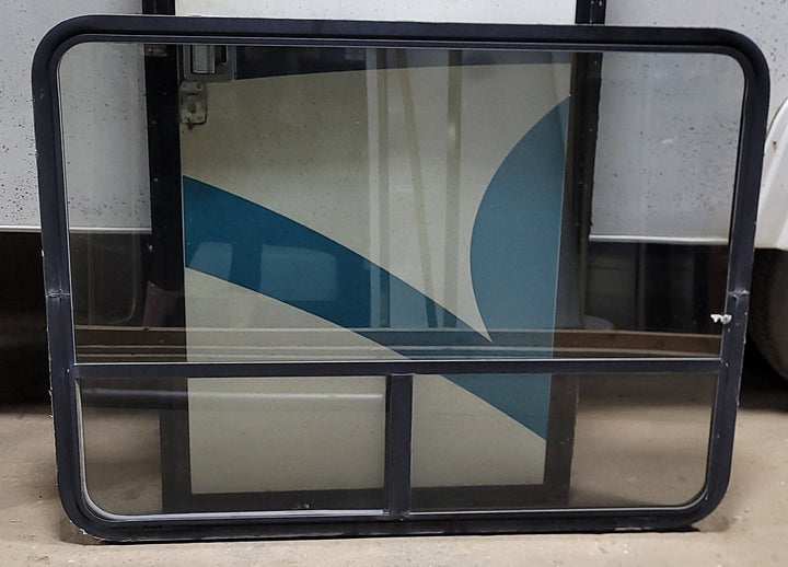 Used Black Radius Opening Window : 35 3/4" X 48 1/4" X 2" D - Young Farts RV Parts