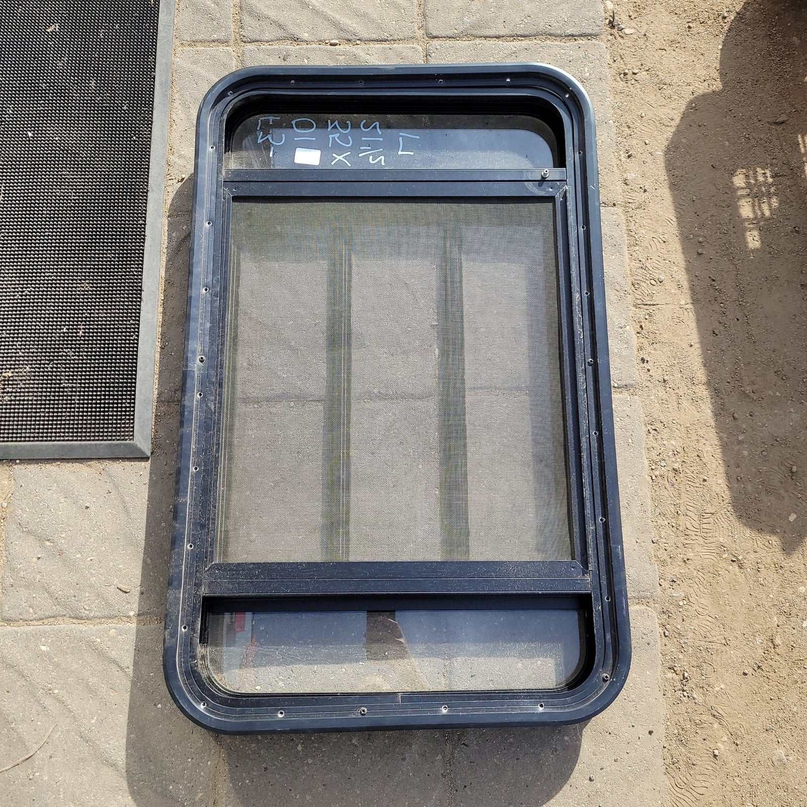 Used Black Radius Opening Window : 35 X 21 1/2 X 2