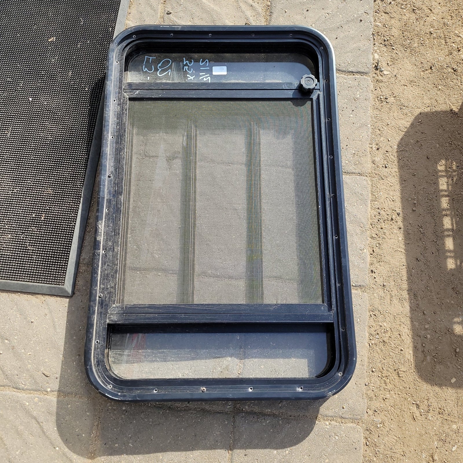 Used Black Radius Opening Window : 35 X 21 1/2 X 2