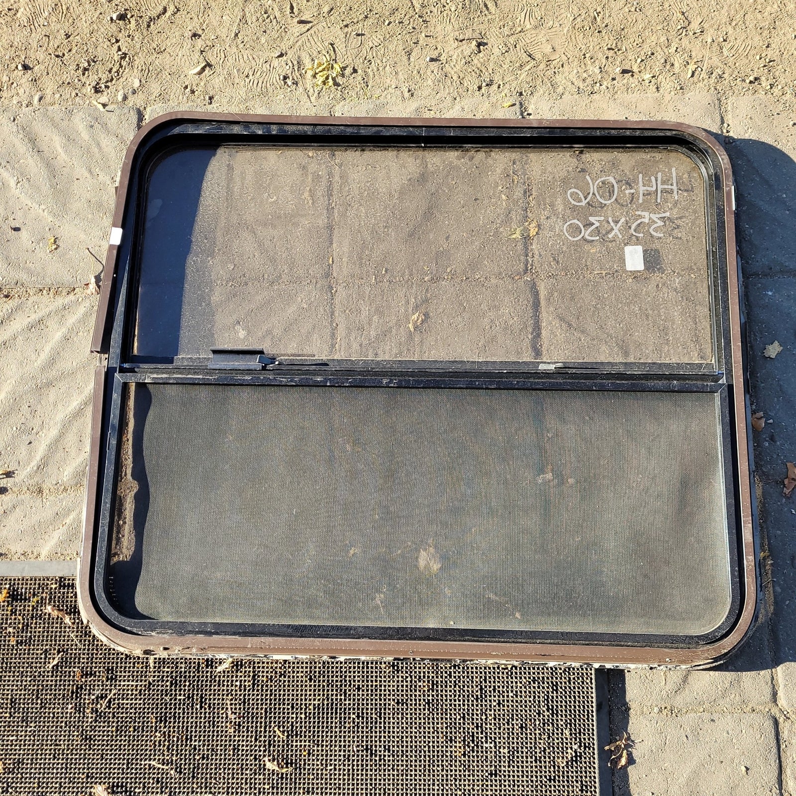 Used Black Radius Opening Window : 35 X 30 X 1 1/2