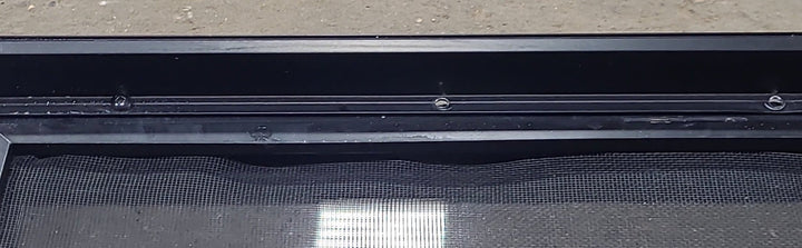 Used Black Radius Opening Window : 36 1/2" W x 14 3/4" H x 1 3/4" D - Young Farts RV Parts