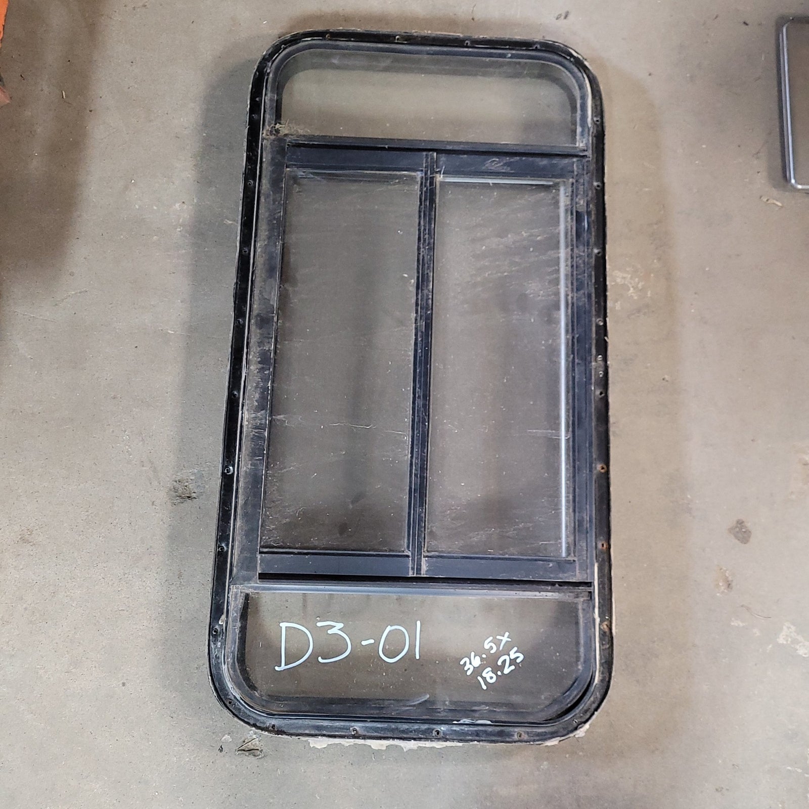 Used Black Radius Opening Window : 36 1/2 X 18 1/4 X 2