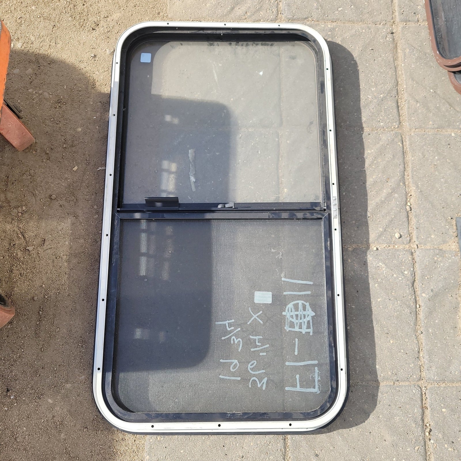 Used Black Radius Opening Window : 36 1/4 X 19 3/4 X 2