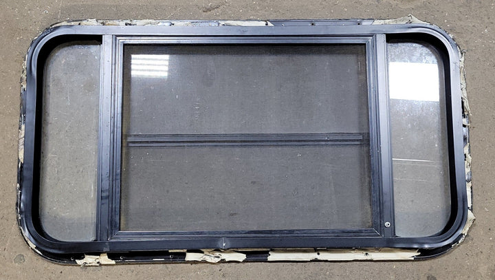 Used Black Radius Opening Window : 36 3/4" W X 19 3/4" H X 2" D - Young Farts RV Parts