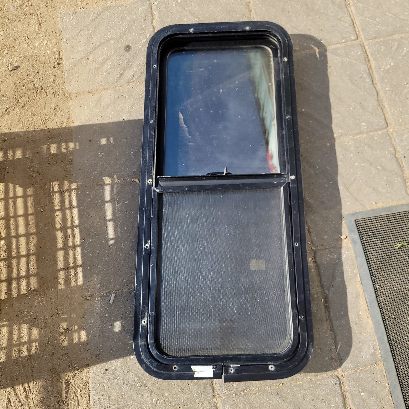 Used Black Radius Opening Window : 36 X 14 1/2 X 2