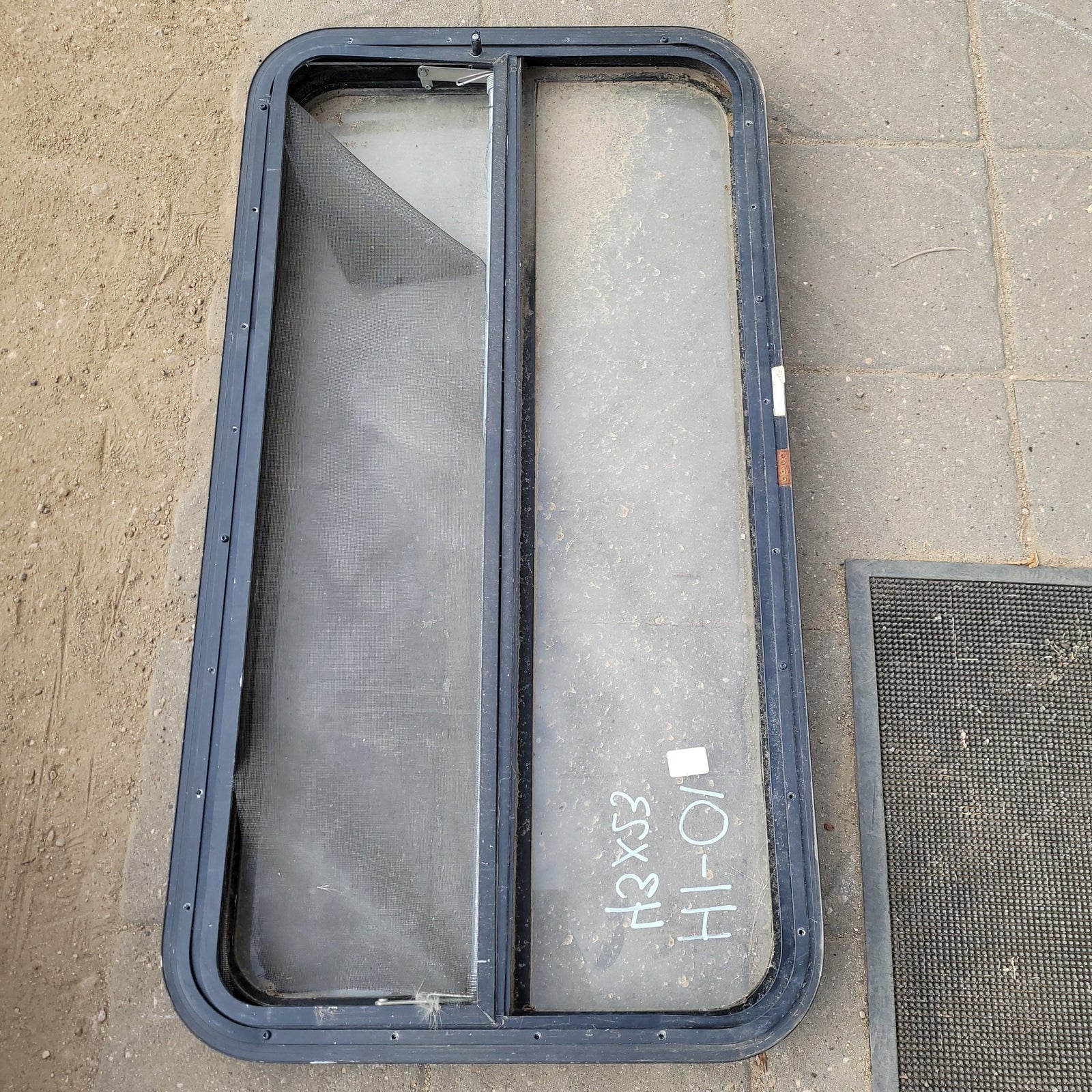 Used Black Radius Opening Window : 43 X 23 X 2