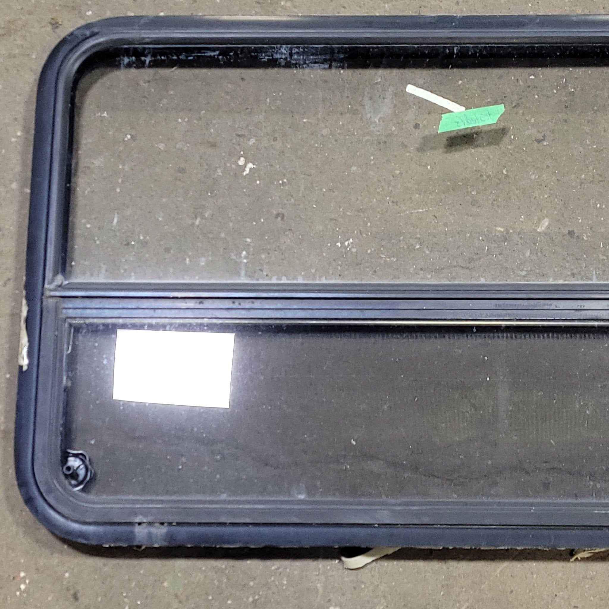 Used Black Radius Opening Window : 45 3/8" W X 25 1/2" H X 2" D - Young Farts RV Parts