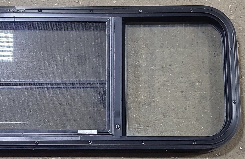 Used Black Radius Opening Window : 47 1/2" W x 14 3/4" H x 1 5/8" D - Young Farts RV Parts