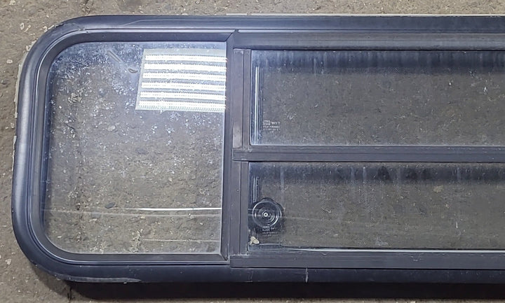 Used Black Radius Opening Window : 47 1/2" W x 14 3/4" H x 1 5/8" D - Young Farts RV Parts