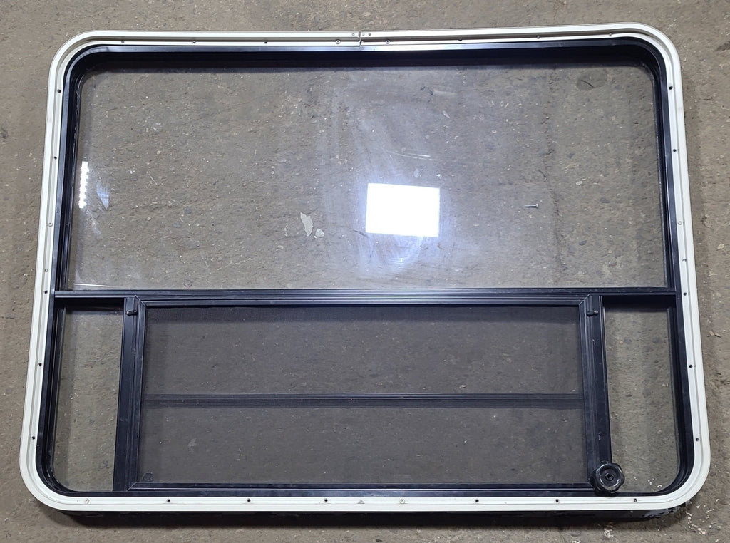 Used Black Radius Opening Window : 47 1/4" W x 35 1/2" H x 2" D - Young Farts RV Parts