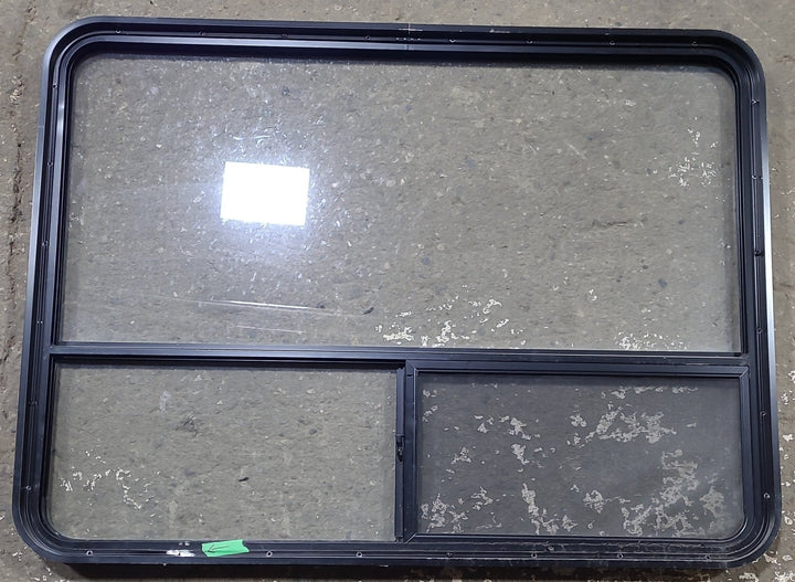 Used Black Radius Opening Window : 48 1/4" W x 35 3/4" H x 1 3/4" D - Young Farts RV Parts
