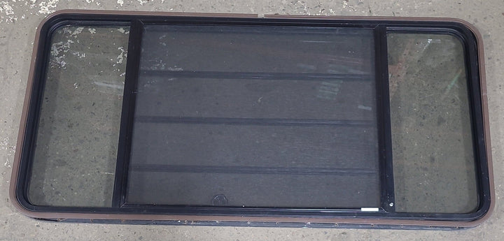 Used Black Radius Opening Window : 60 3/4" W x 30" H x 1 3/8" D - Young Farts RV Parts
