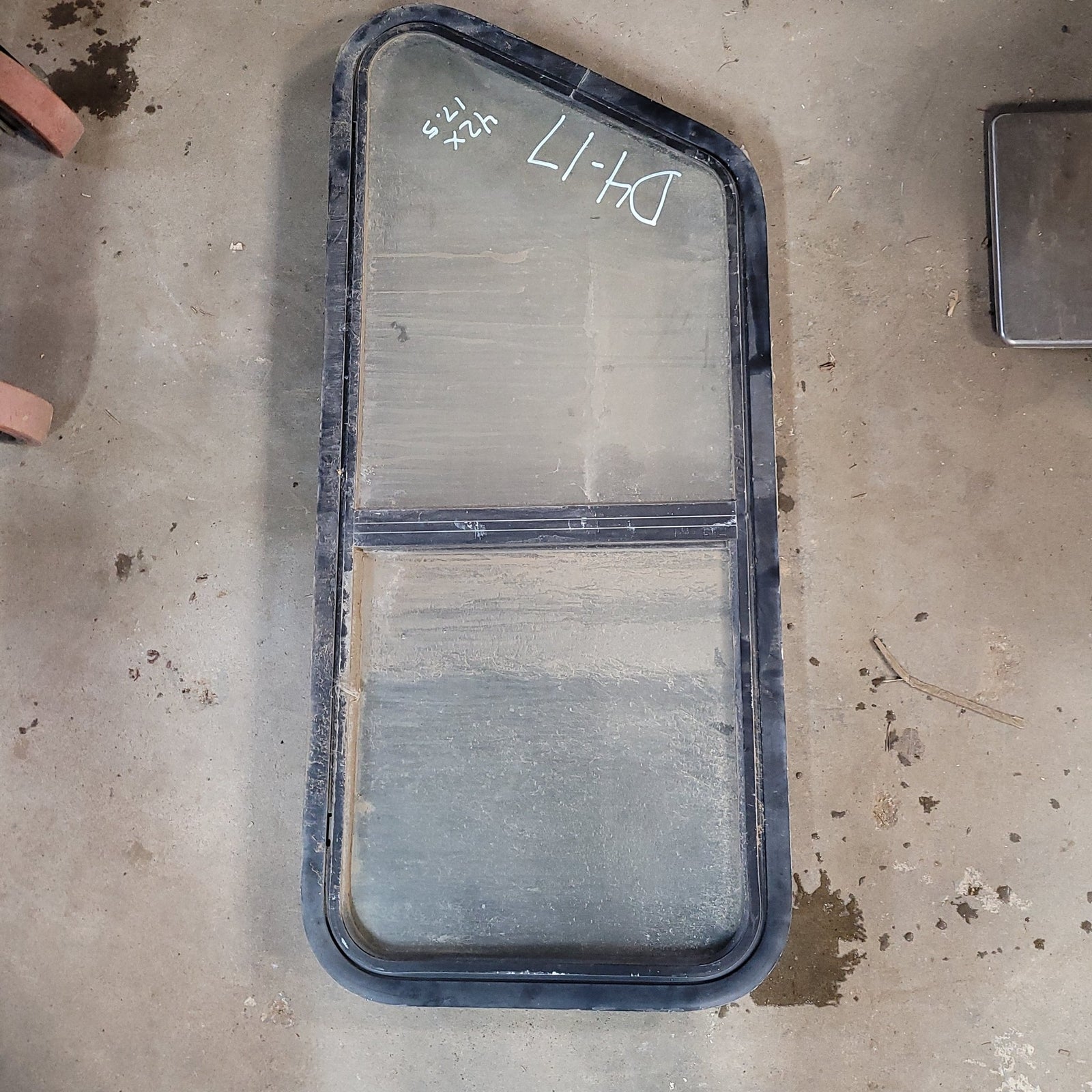 Used Black Slanted Radius Opening Window : 42 X 17 1/2 X 2