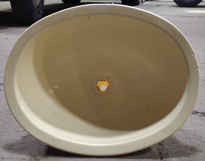 Used Bone Bathroom Sink 15 3/4" X 12 1/2" X 6 1/4"D - Young Farts RV Parts