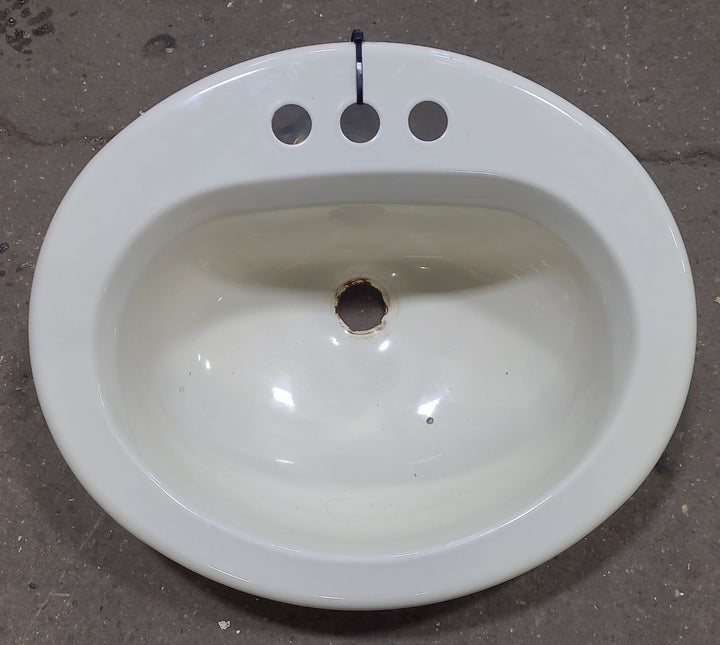 Used Bone Bathroom Sink 20 1/4" X 17 1/4" X 6 1/4" D - Young Farts RV Parts