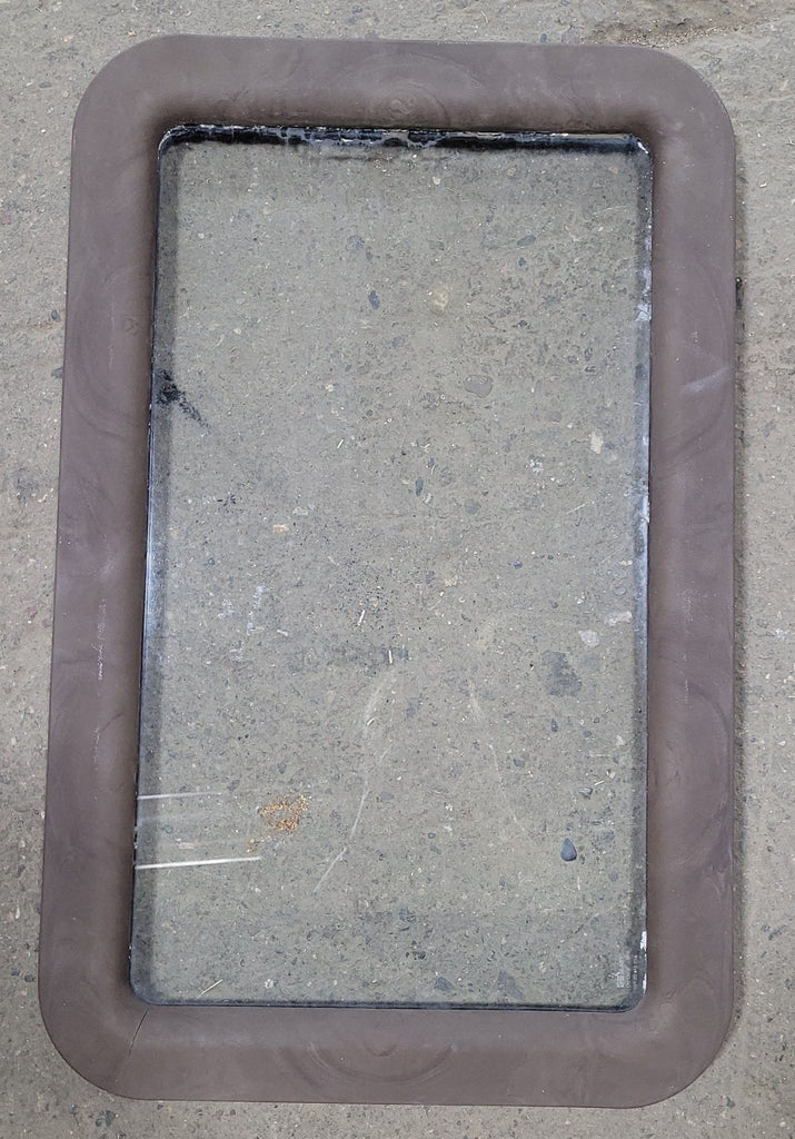 Used Brown Entry door window : 24 3/4" x 15 3/4" - Young Farts RV Parts