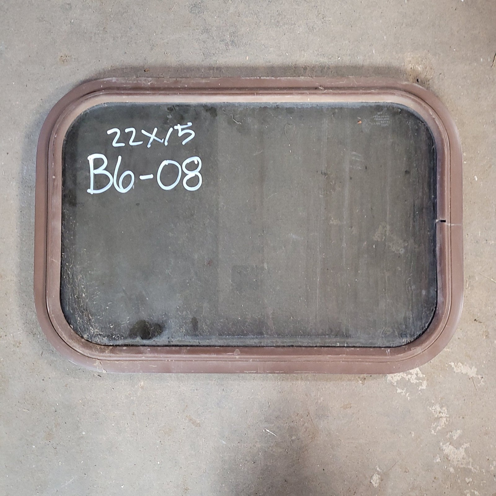 Used Brown Radius Non-Opening Window : 22 X 15 X 2