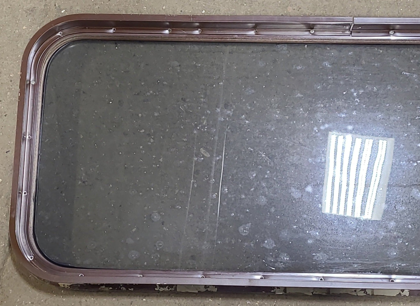 Used Brown Radius Non-Opening Window : 39 3/4