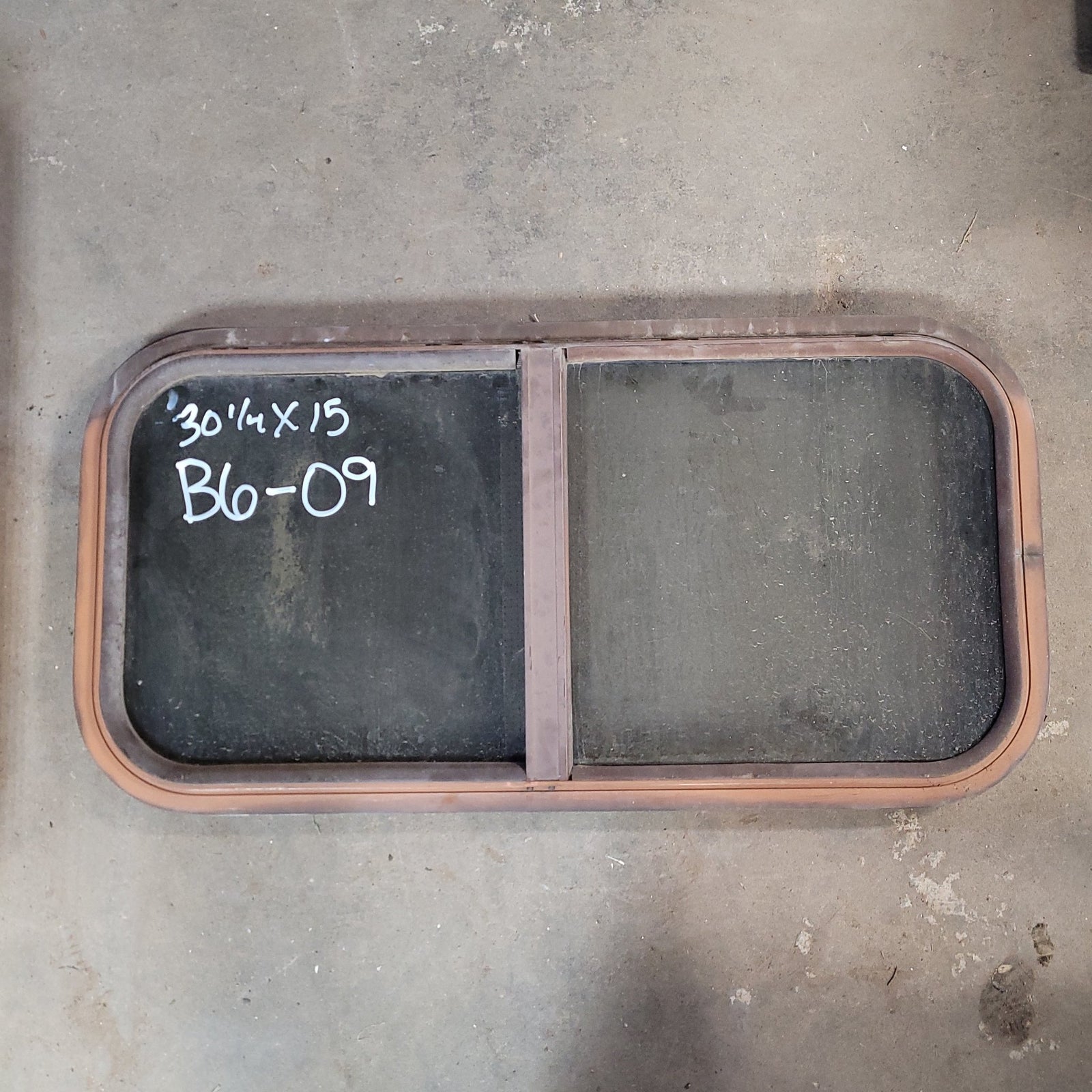 Used Brown Radius Opening Window : 30 1/4 X 15 X 2