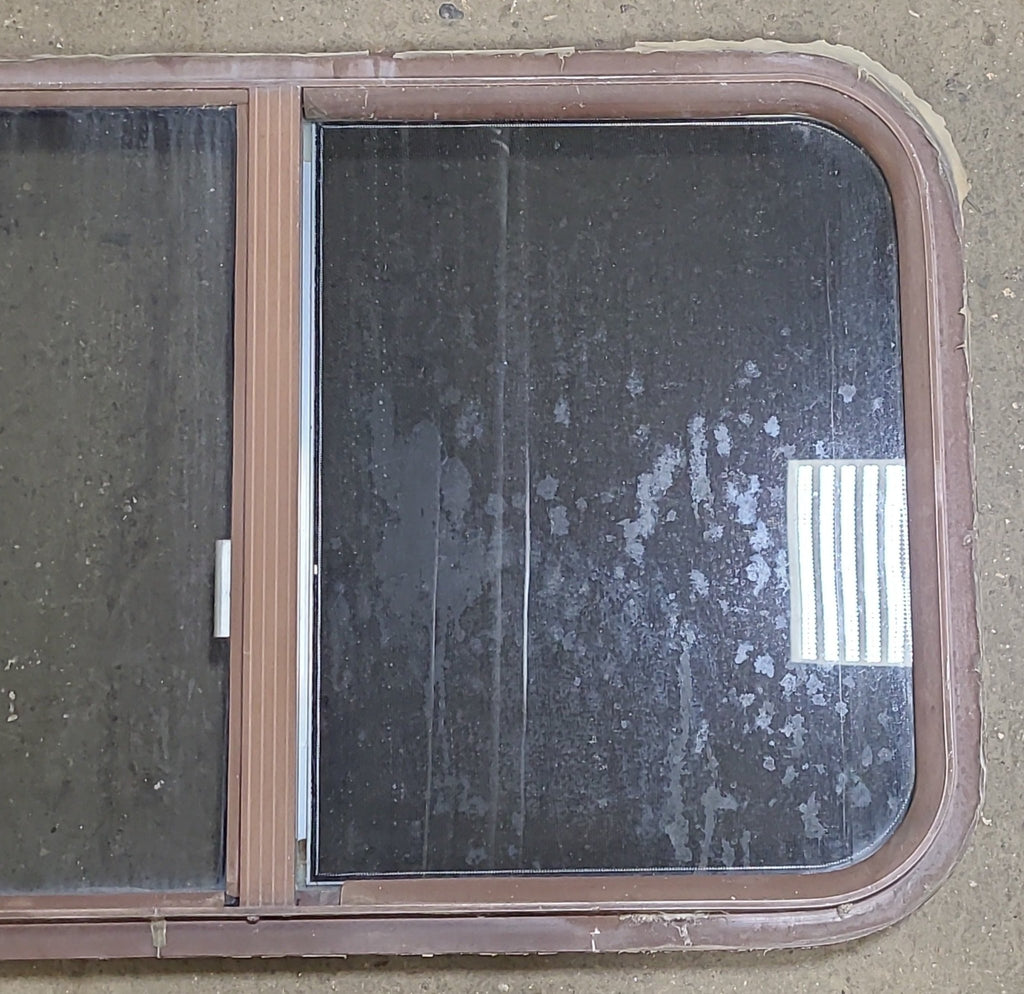 Used Brown Radius Opening Window : 31 3/4" W X 19 7/8" H X 2" D - Young Farts RV Parts