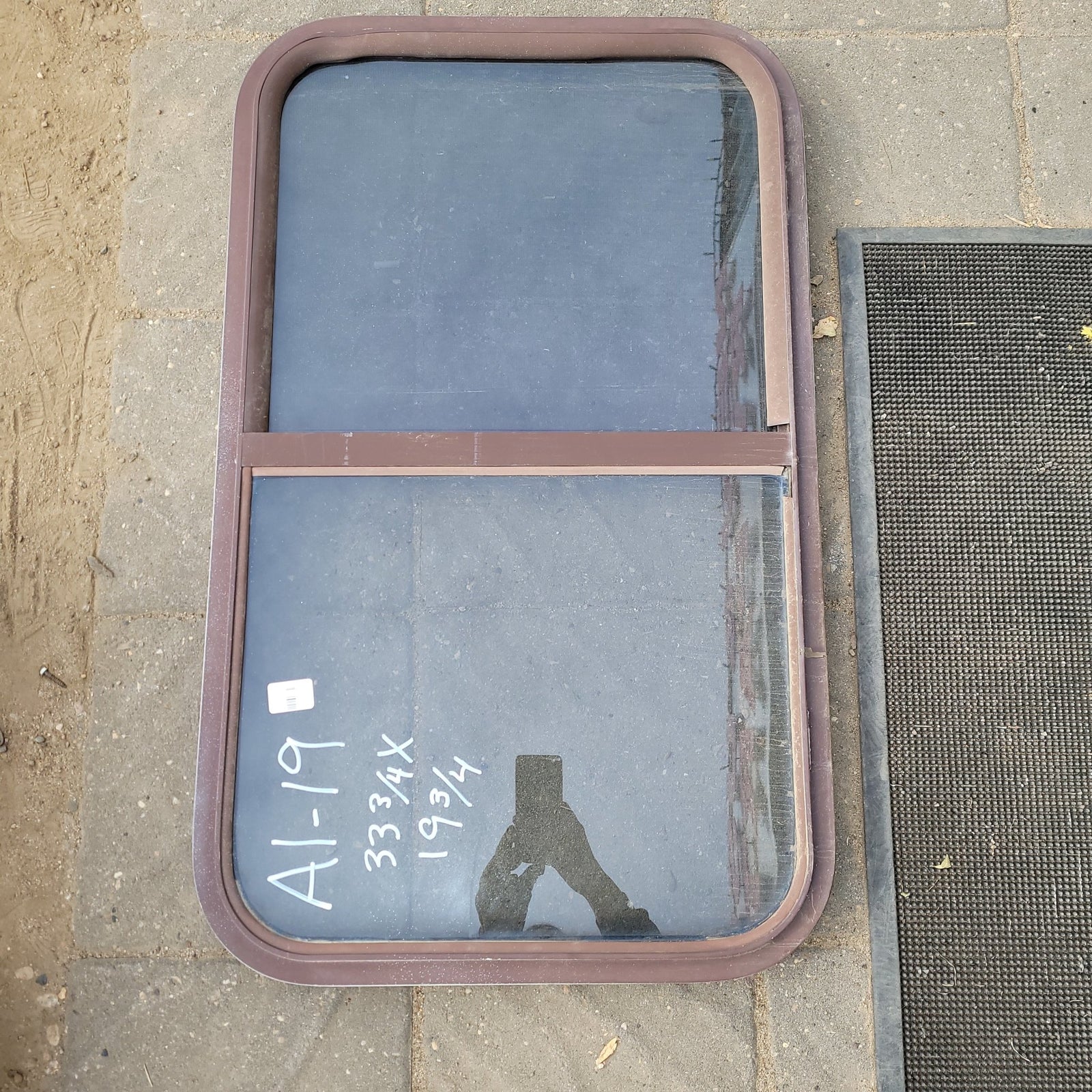 Used Brown Radius Opening Window : 33 3/4 X 19 3/4 X 2