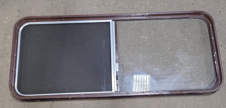 Used Brown Radius Opening Window : 53 3/4" W X 21 7/8" H X 2" D - Young Farts RV Parts