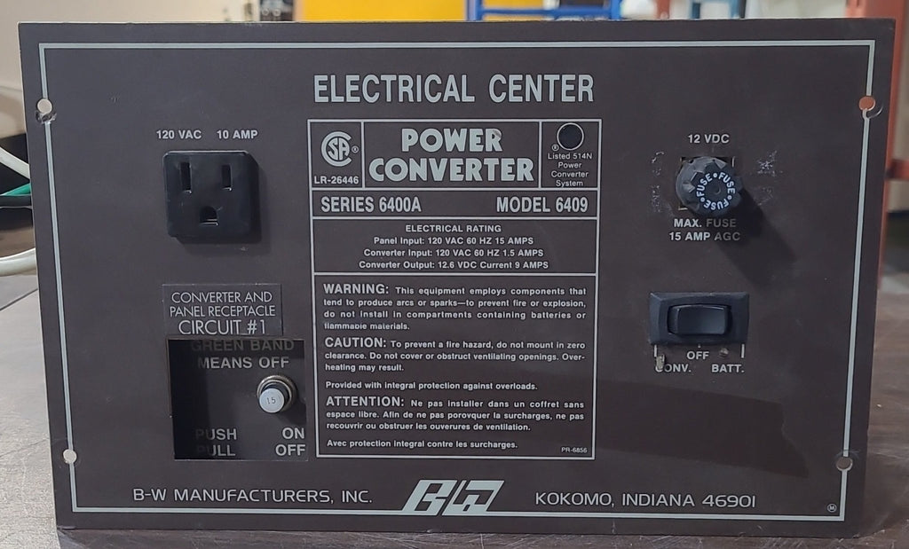 Used B&W 15 AMP Converter - Young Farts RV Parts