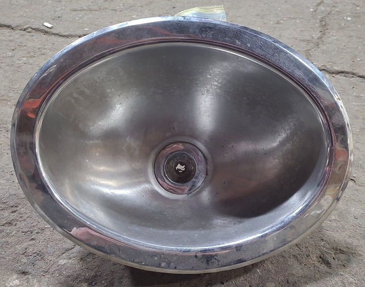 Used Chrome Bathroom Sink 14" x 10 1/2" x 6" D - Young Farts RV Parts