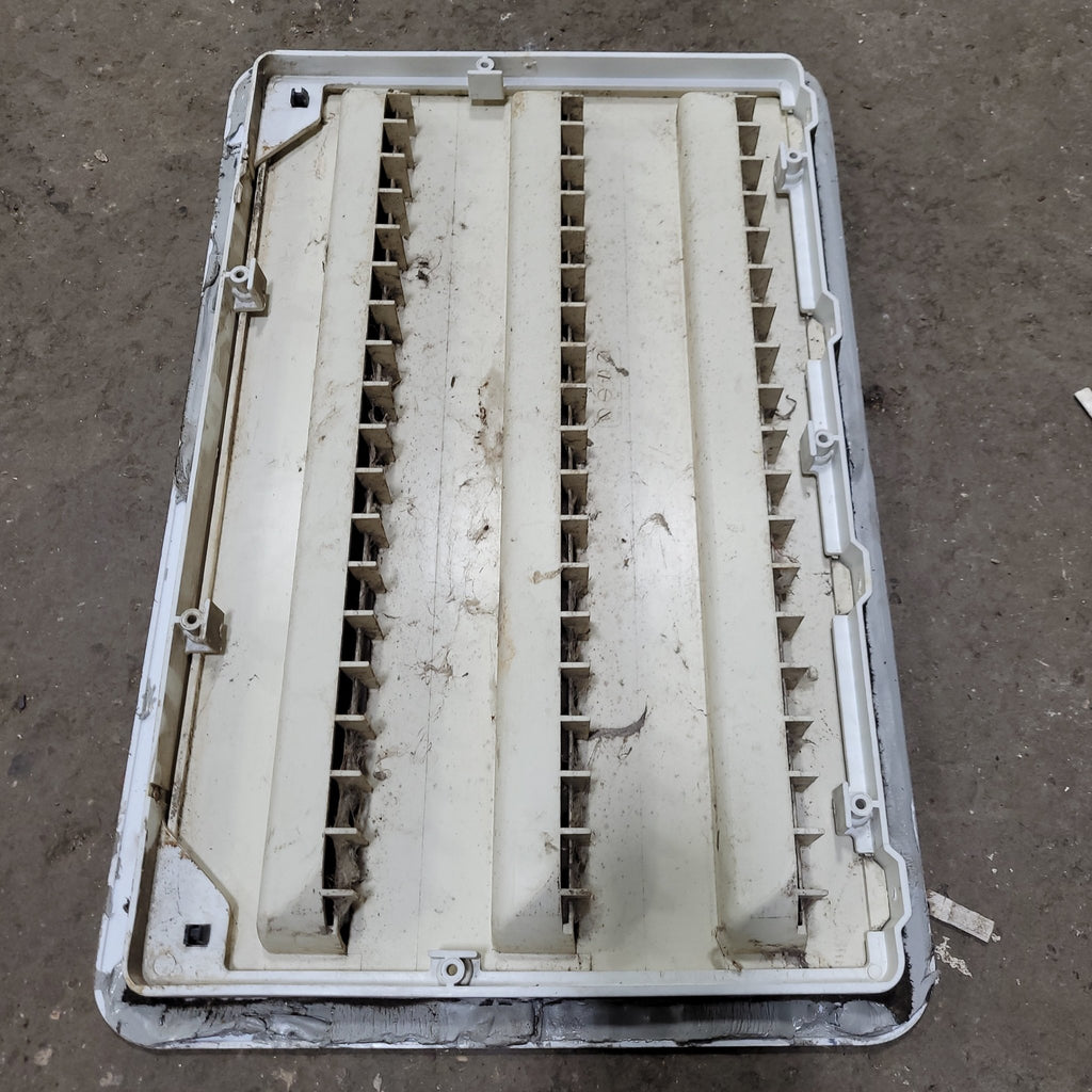 Used DOMETIC 3102277.021 - Yellowed Air Intake Side Refrigerator Vent- HAS FRAME - Young Farts RV Parts