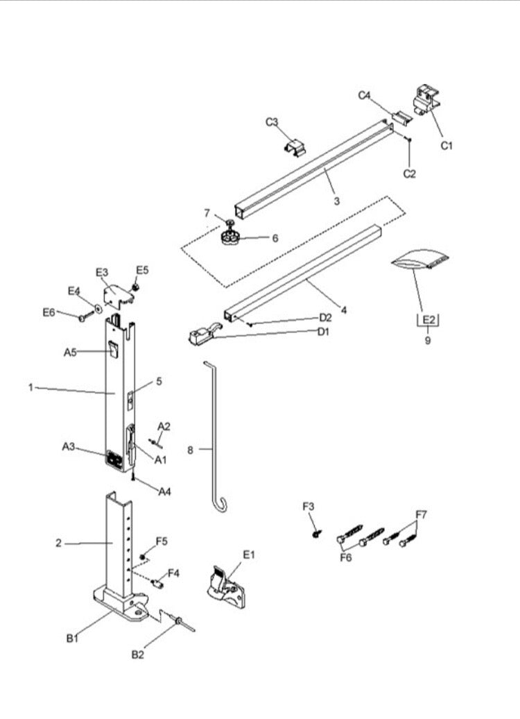 Used Dometic / A&E Awning Main Arm Tall 3108220298B - Young Farts RV Parts