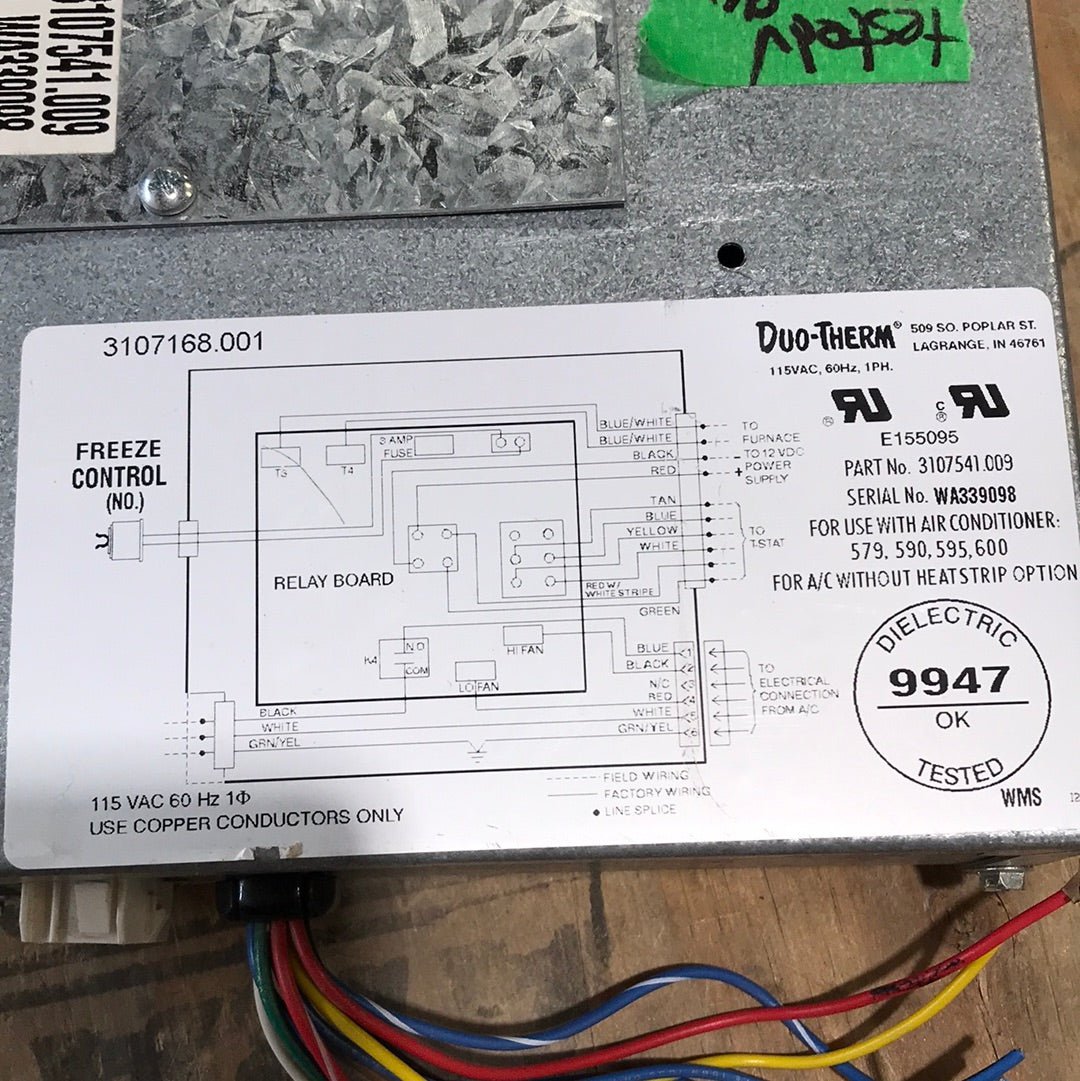 Used Dometic / Duo-therm A/C Control Board 3107168.001 - Young Farts RV Parts