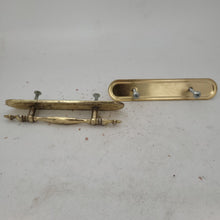 Load image into Gallery viewer, Used Gold Cabinet Handle With Base Plate 3&quot; Hole Spacing - Young Farts RV Parts