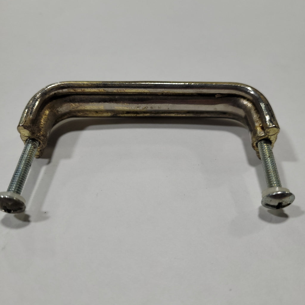 Used Gold (mostly worn to silver) Cabinet Handle 3" Hole Spacing - Young Farts RV Parts