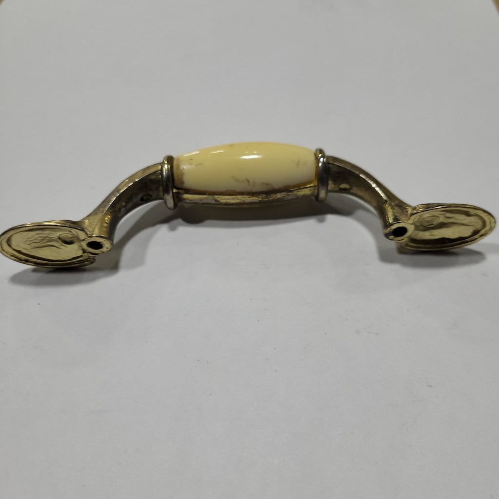 Used Gold (with off white centers) Cabinet Handle 3" Hole Spacing - Young Farts RV Parts