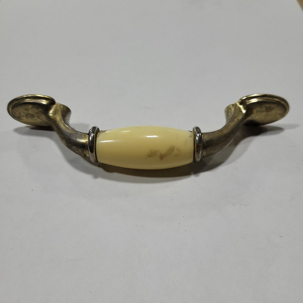Used Gold (with off white centers) Cabinet Handle 3" Hole Spacing - Young Farts RV Parts