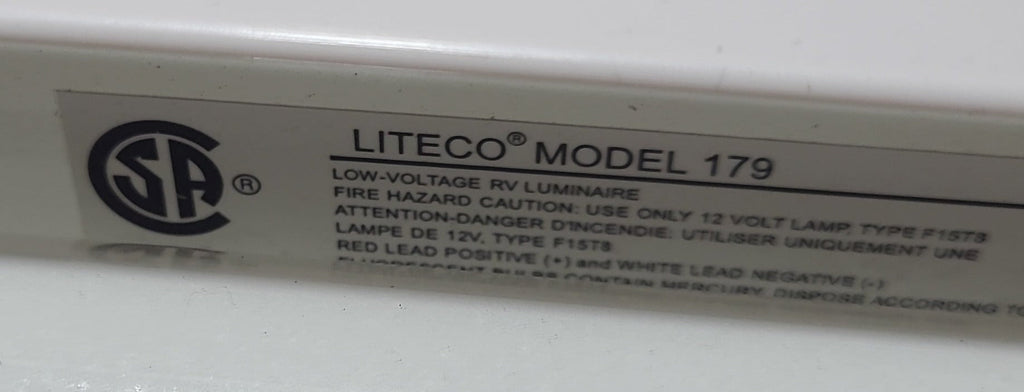 Used LITECO Model 179 Dual Florescent light fixture - Young Farts RV Parts