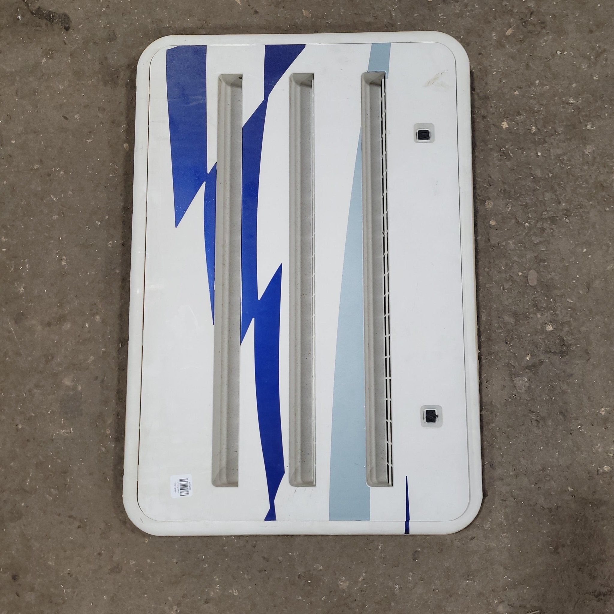 Used Norcold 621156W - White Air Intake Side Refrigerator Vent- HAS FRAME - Young Farts RV Parts