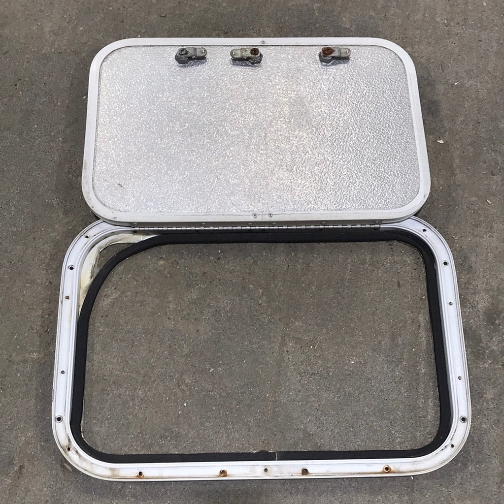 Used Radius Cargo / compartment Door 19 1/4" W x 12 1/2" L x 1/2" D - Young Farts RV Parts