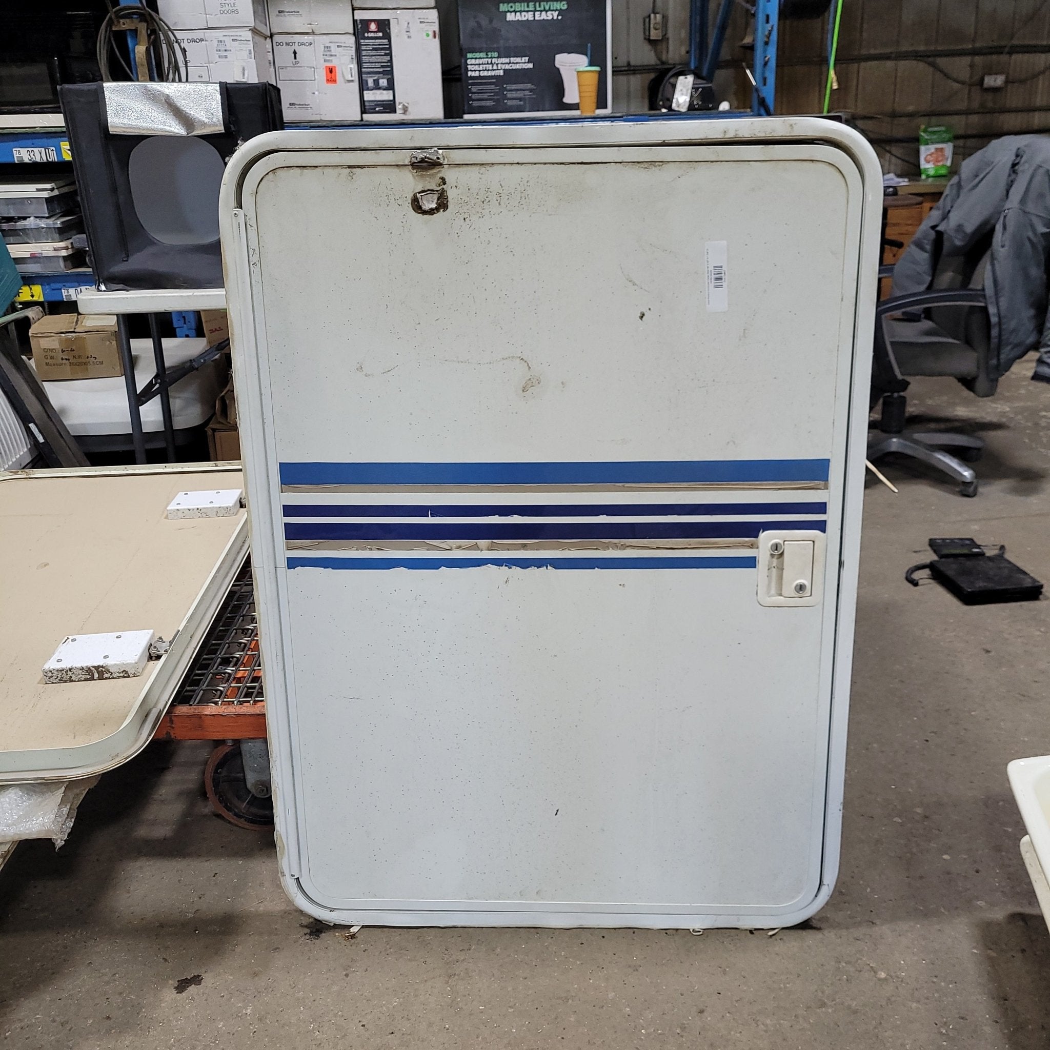 Used Radius Cargo Door 44" x 32" X 1 3/4" D - Young Farts RV Parts