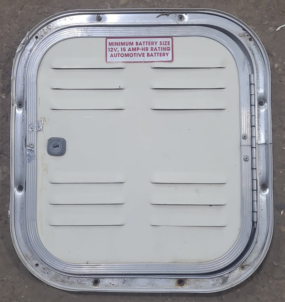 Used Radius Cornered Battery Cargo Door 12" x 11" x 1/2" D - Young Farts RV Parts