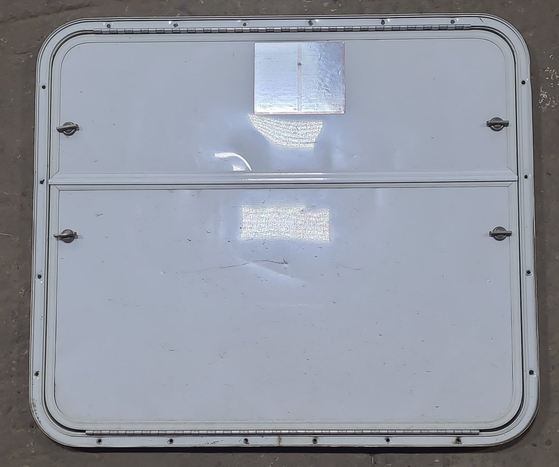 Used Radius Cornered Battery / Propane Cargo Door 29 3/4" x 25 3/4" x 3/4" D - Young Farts RV Parts