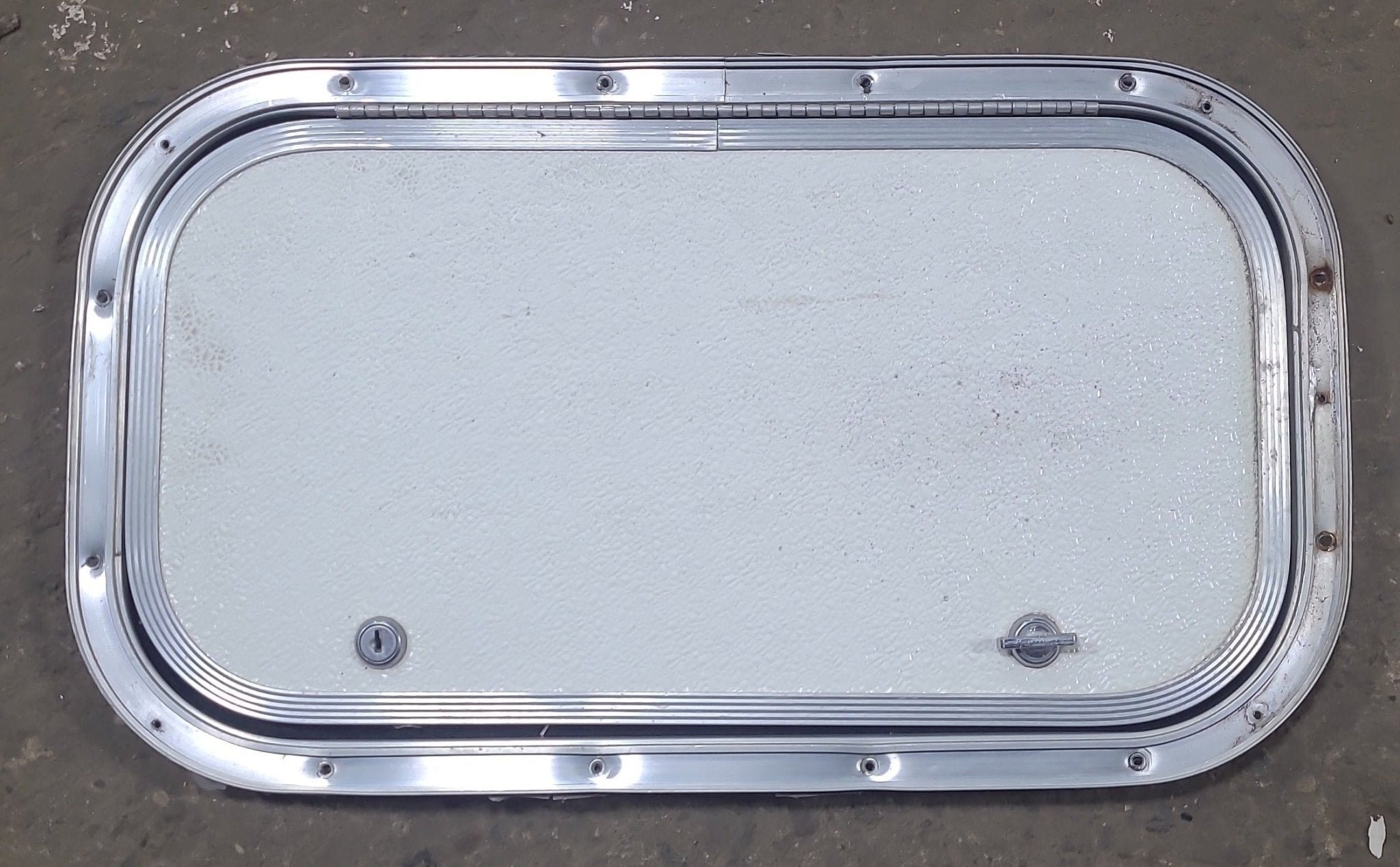 Used Radius Cornered Cargo Door 19 3/4" x 10 3/4" x 5/8" D - Young Farts RV Parts