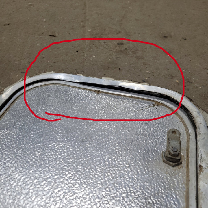 Used Radius Cornered Cargo Door 31 3/4" x 11 3/4" - Young Farts RV Parts