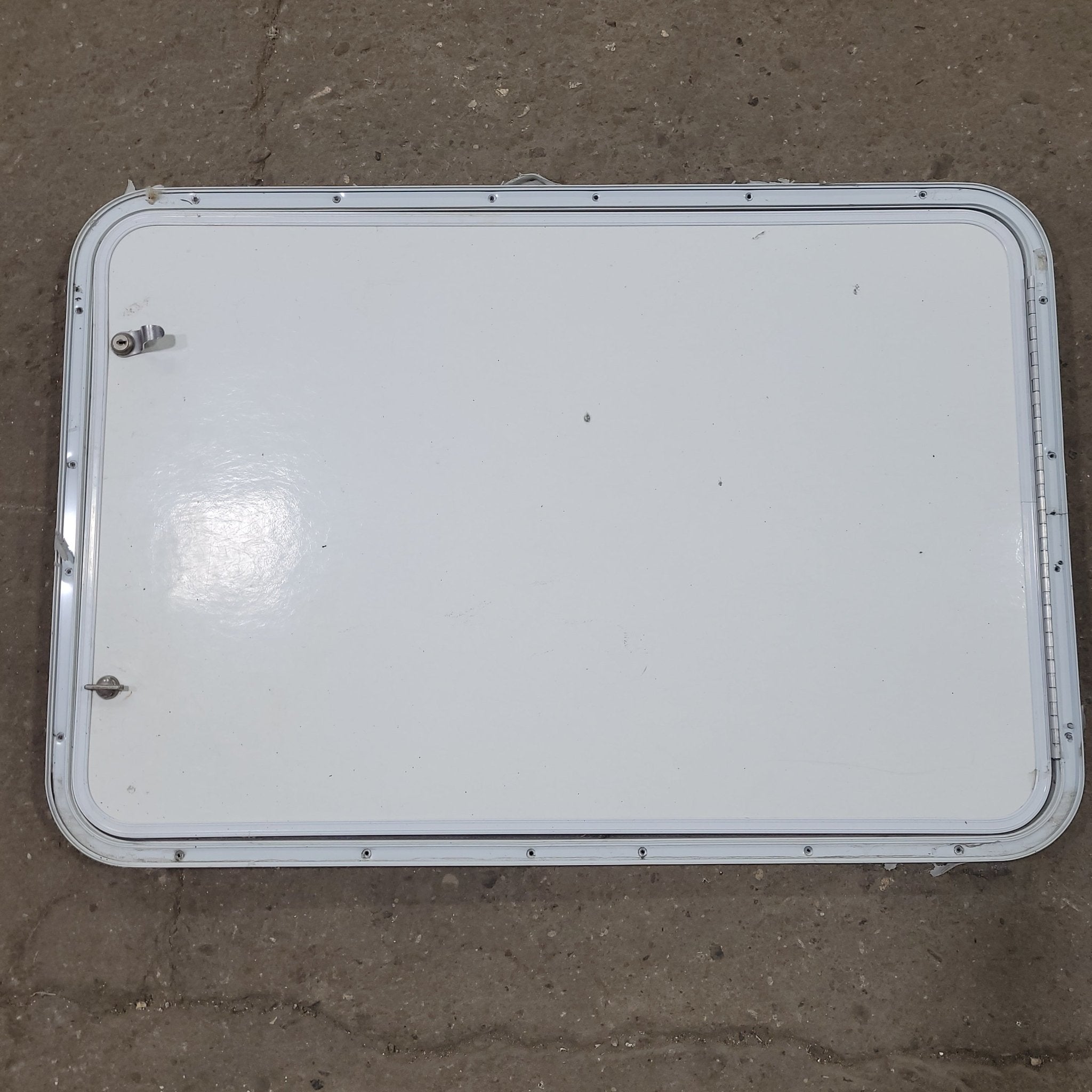 Used Radius Cornered Cargo Door 35 3/4" x 24" X 1/2" D - Young Farts RV Parts