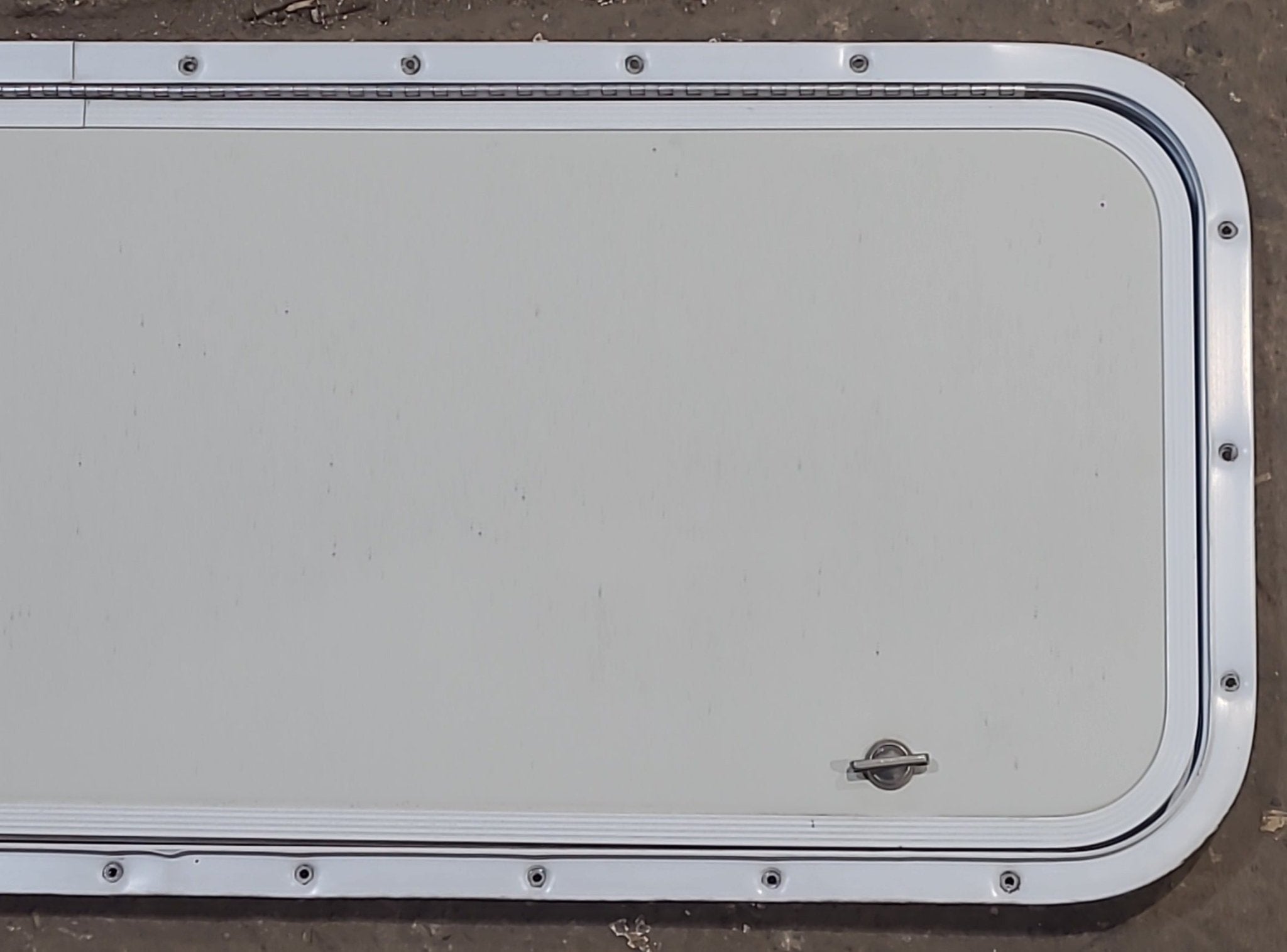 Used Radius Cornered Cargo Door 40" x 13 5/8" x 1/2" D - Young Farts RV Parts